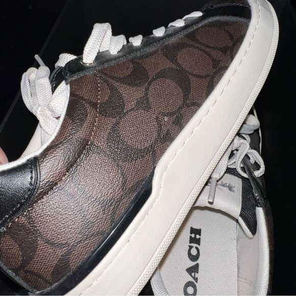 Coach Mahogany Black Clip Low Top Sneaker In Signature Canvas Size 10 NEW IN BOX - Picture 3 of 10